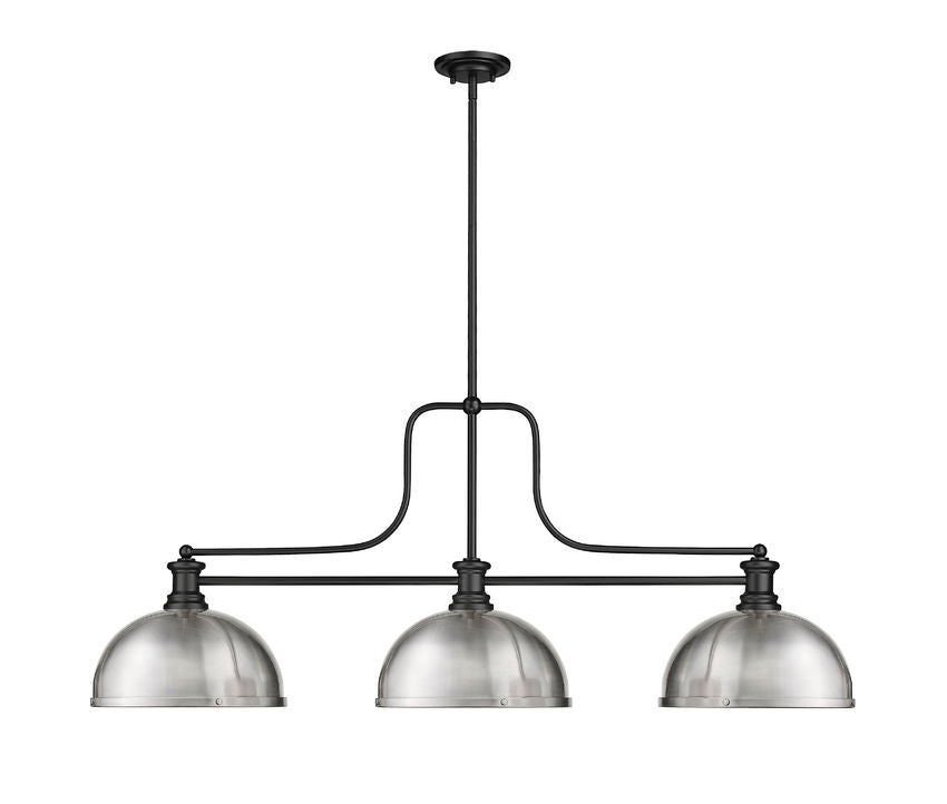 Z-Lite Melange Matte Black with Brushed Nickel Dome Shade