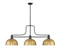 Z-Lite Melange Matte Black with Heritage Brass Dome Shade