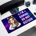 Personalizada de dibujos animados Gamepad alfombrilla de ratón Alfombrilla de ratón de escritorio con el nombre y el texto Accesorio de ordenador Día del Juego Regalo de cumpleaños para los amigos