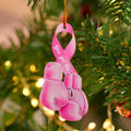 Cinta rosa personalizada con diseño de guantes de boxeo venciendo al cáncer de mama Adorno con texto Decoración de coche Regalo para mujeres luchadoras contra el cáncer