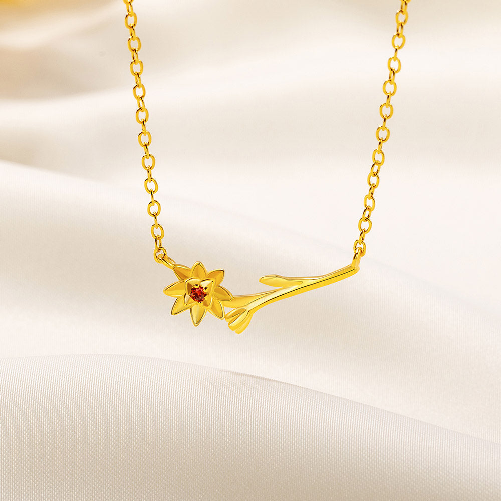 Personalizada delicada flor de nacimiento Birthstone collar de joyería floral Cumpleaños Aniversario Día de la Madre de regalo para las mujeres