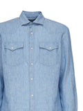 MC2 Saint Barth Shirts Blue Linen