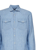 MC2 Saint Barth Shirts Blue Linen