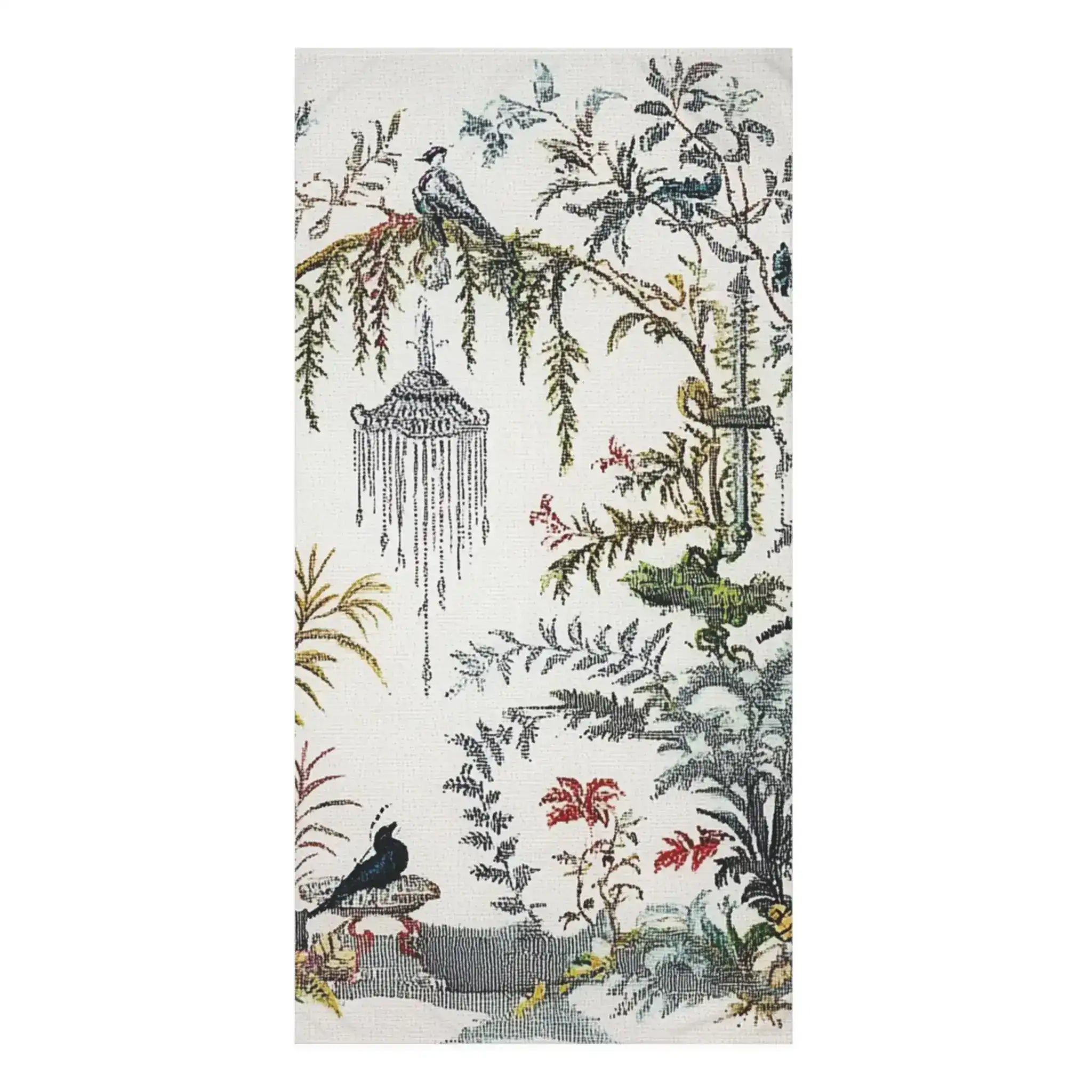 Vintage Garden Birds Bath Towel