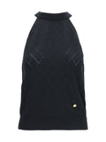 Balmain Quilted Merino Wool Tank Top — Black