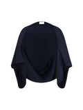 P.A.R.O.S.H. Draped Mid-Length Sweatshirt — Navy
