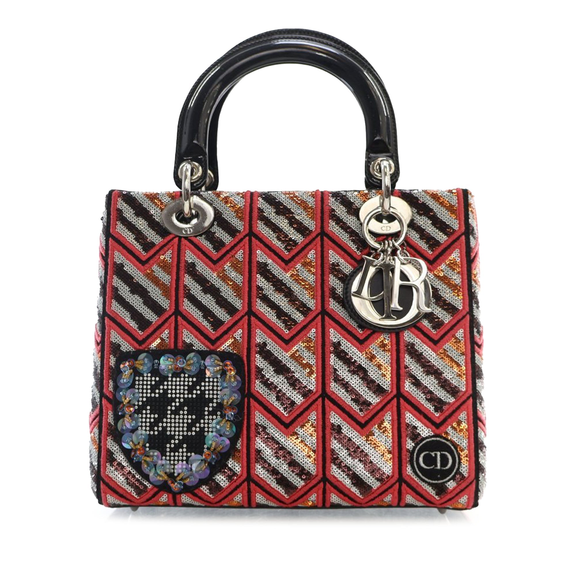 Medium Patent Sequin Embroidered Lady Dior