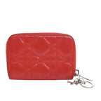 Small Patent Cannage Lady Dior Voyageur Coin Purse