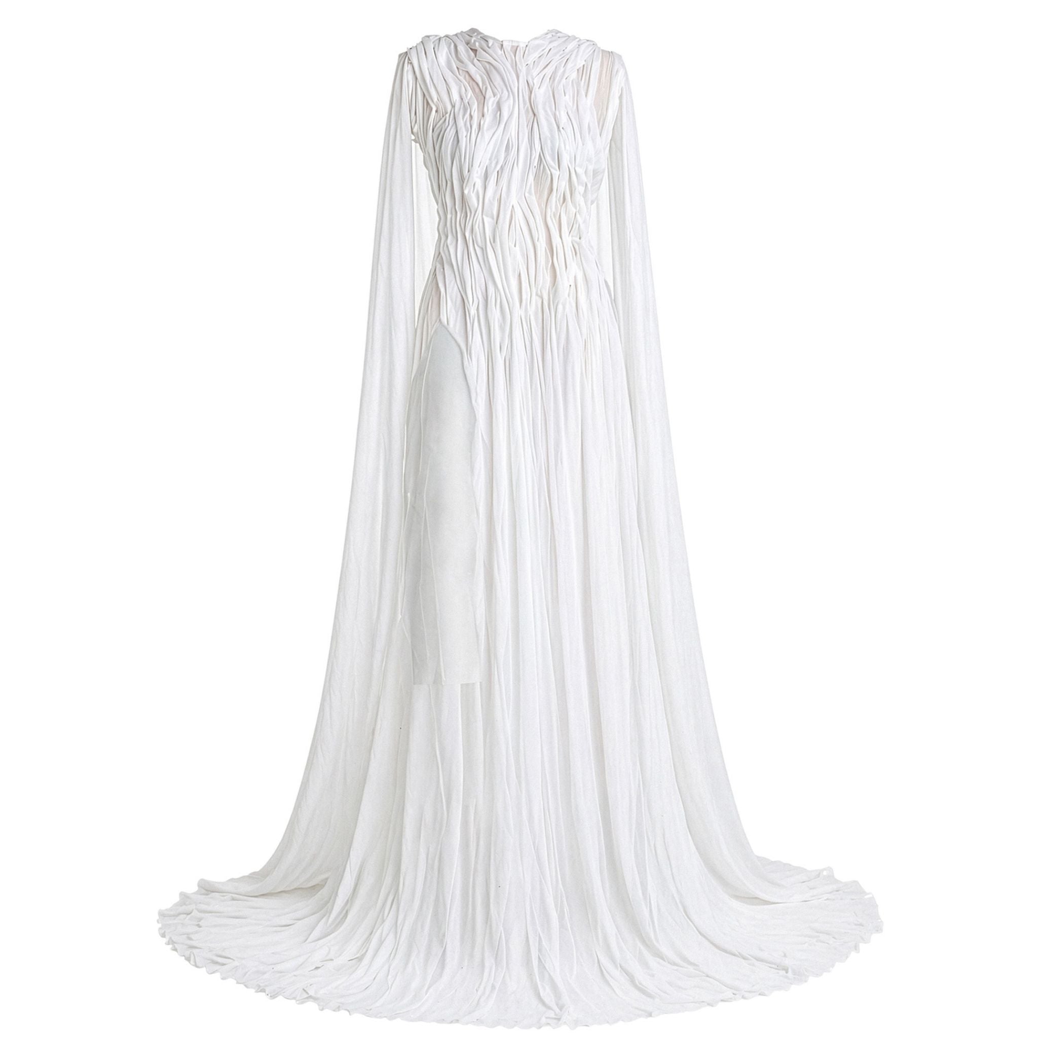 Wave Sculpture Gown in White