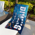 Toalla de playa personalizada de microfibra de secado rápido con silueta de buceador oceánico y texto Vacaciones Regalo de cumpleaños esencial para buceadores Amantes del buceo
