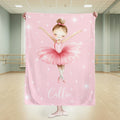 Suave manta personalizada de dibujos animados de bailarina con estrellas y nombre Decoración del hogar Equipo de baile Regalo de cumpleaños para los amantes del ballet