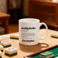 Taza de cerámica personalizada Mahjaholic 11 oz 15 oz con nombre Cumpleaños Mahjong Club Regalo de Navidad para Mahjong Lover Player