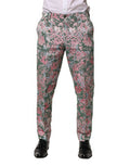 Men's Multicolor Floral Jacquard Pants Nylon Cotton Acetate