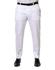 Men's White Cotton Dress Slim Formal Pants Elastane