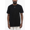 Men's Black Cotton Arrow Crew-Neck T-Shirt