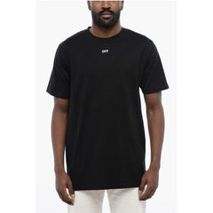 Men's Black Cotton Arrow Crew-Neck T-Shirt