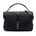 Large Sheepskin Chevron Monogram Monochrome College Bag