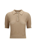 Jacob Cohen Ribbed Cotton Polo — Beige