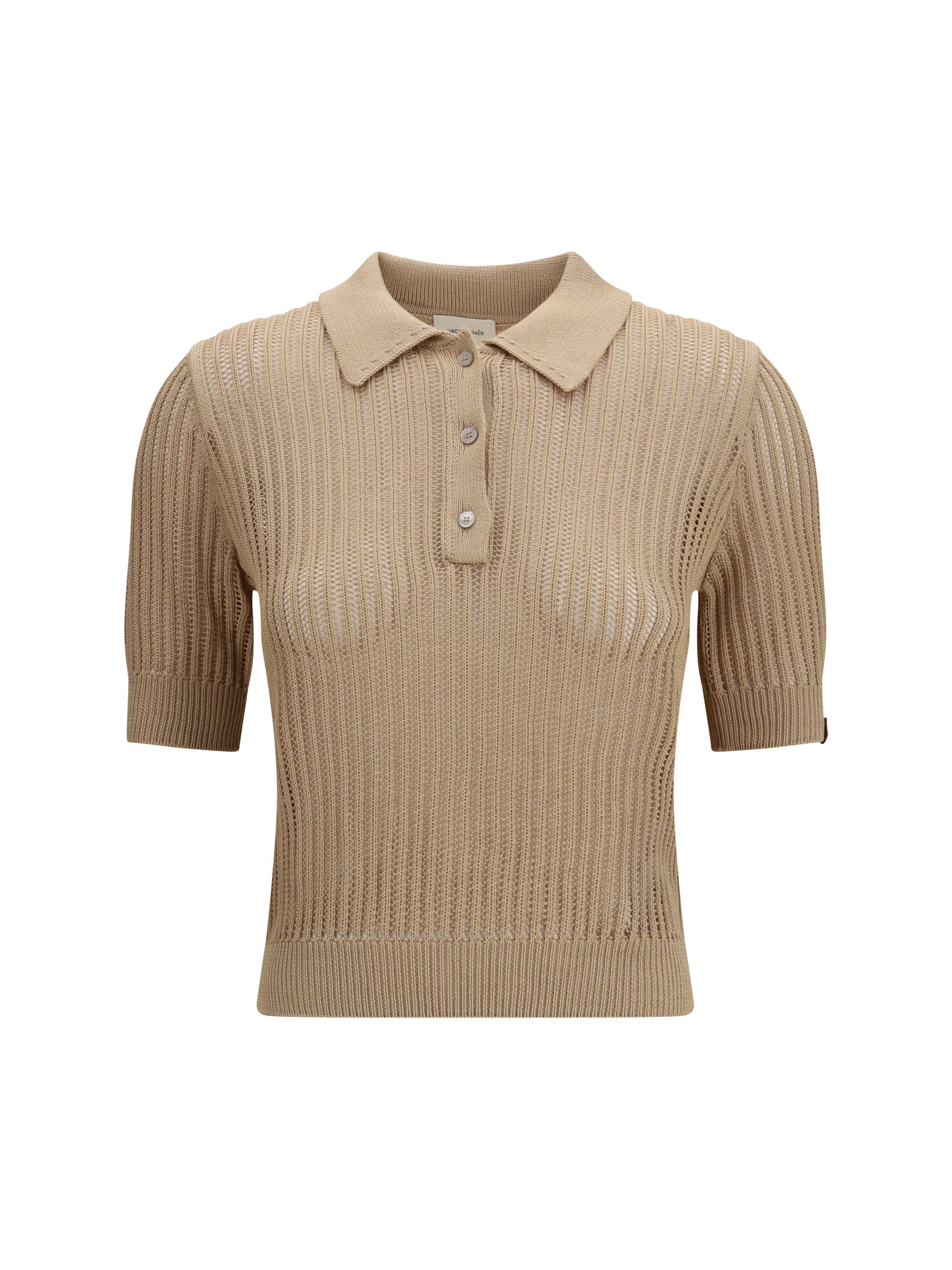 Jacob Cohen Ribbed Cotton Polo — Beige