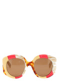 Gucci Tricolor Marble-Effect Sunglasses — Cream