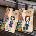 Etiqueta de equipaje personalizada con el nombre de un personaje de dibujos animados de un mapa Accesorio de viaje Regalo de cumpleaños para familiares y amigos