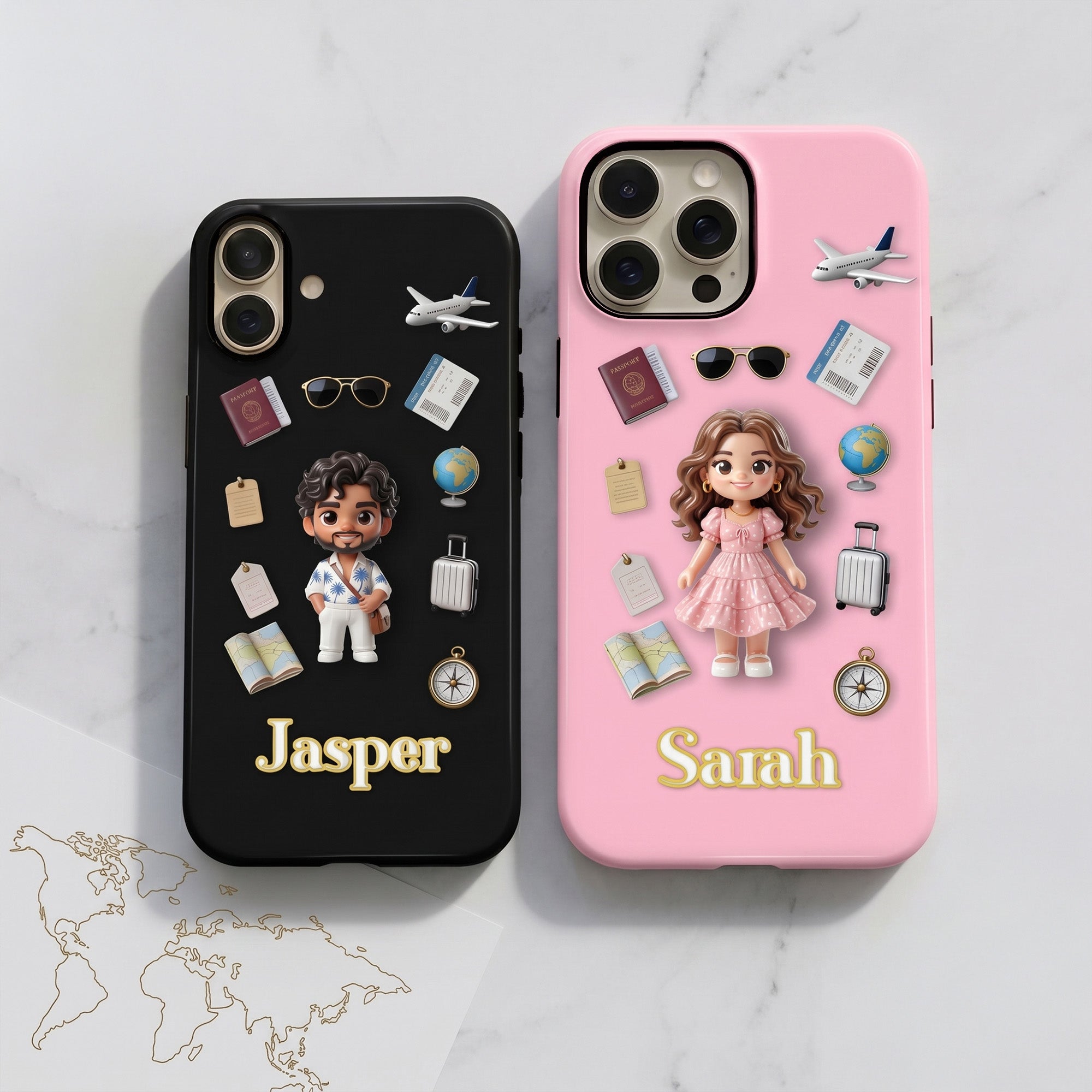 Funda de teléfono personalizada con nombre para iPhone Uso diario Regalo de cumpleaños para amigo viajero