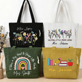 Bolsa de pana de gran capacidad personalizada con el nombre del profesor Regalo esencial para el Día del Profesor en su cumpleaños