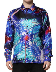 Men's Multicolor Printed Silk Lounge Casual Shirt
