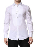 Men's White Gold Crown Cotton Dress Formal Shirt