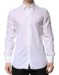 Men's White Gold Long Sleeves Dress Formal Shirt Cotton