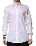 White Gold Cotton Men Dress Formal Shirt