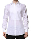 White Bib Cotton Poplin Gold Men Formal Shirt