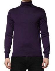 Men's Cashmere-Silk Blend Turtleneck Purple