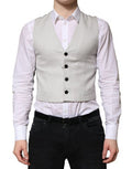 Gray Wool Dress Formal Men Waistcoat Vest Virgin Elastane
