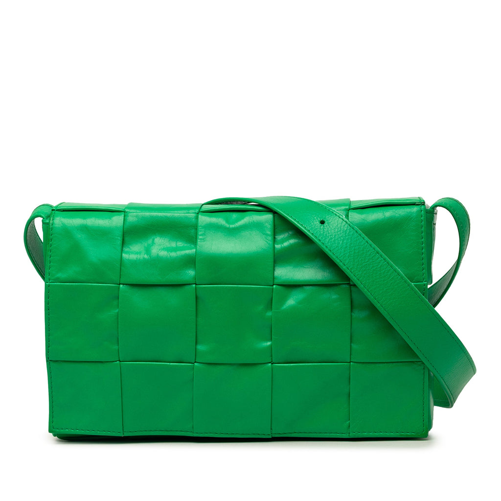 Small Paper Calfskin Intrecciato Cassette Crossbody