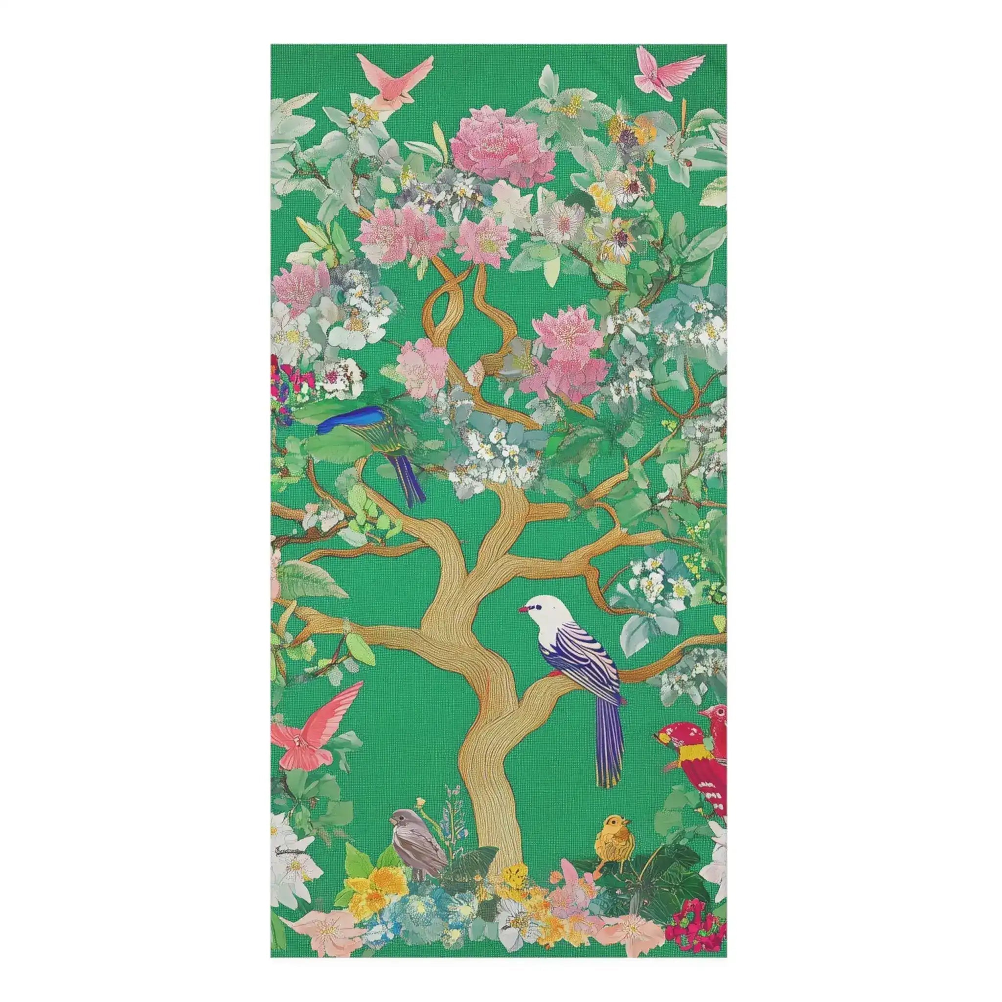 Lush Floral and Bird Sanctuary Bath Towel