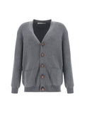Golden Goose Ribbed Cotton-Blend Cardigan — Gray