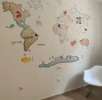 Vinilo Decorativo Infantil Mapa Mundi L 180x120cm