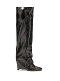 The Attico Eco-Leather Knee-High Boots — Black