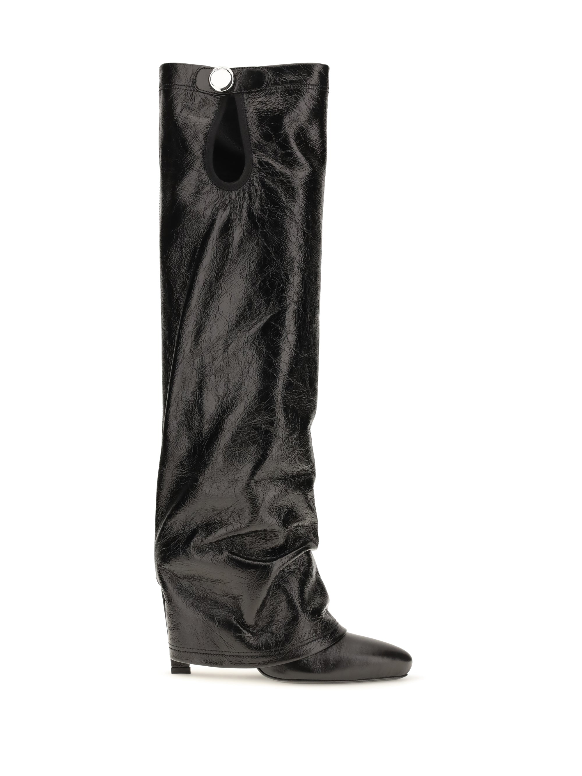 The Attico Eco-Leather Knee-High Boots — Black