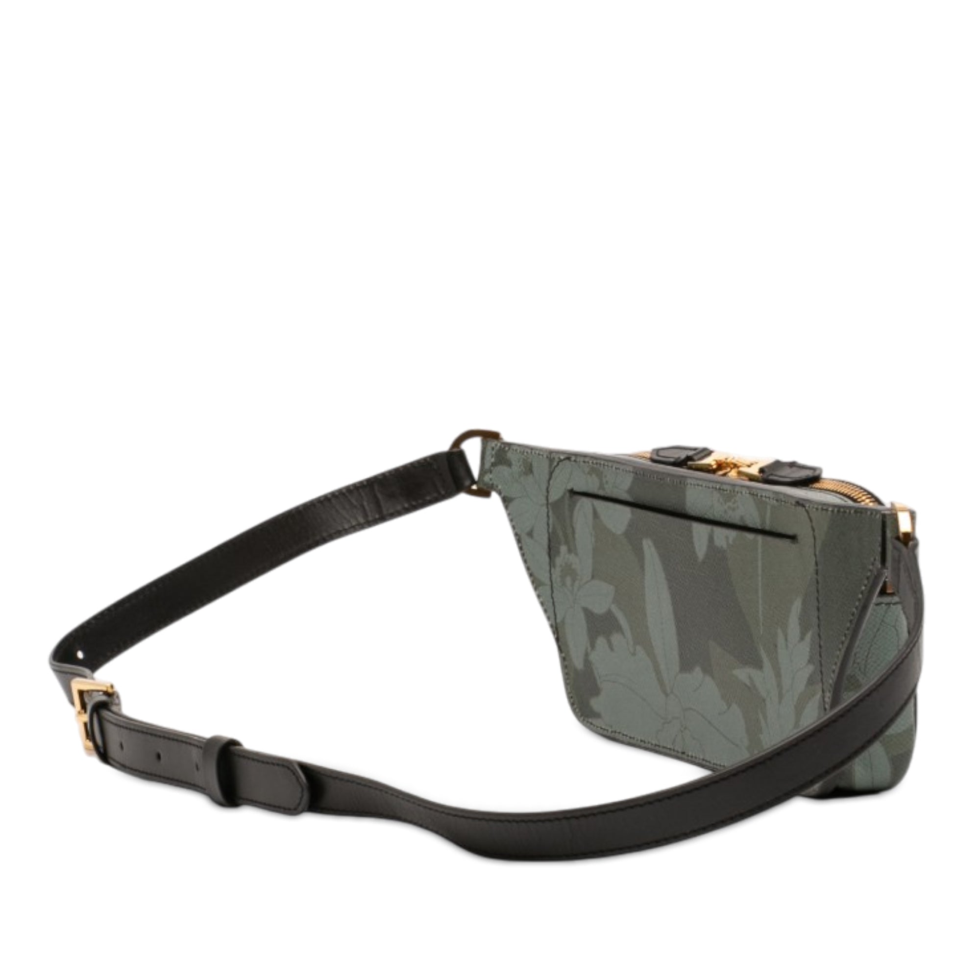 Leather Floral Print Belt Bag