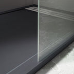 BATHME OASIS Mampara Ducha Fijo Negro Transpartente