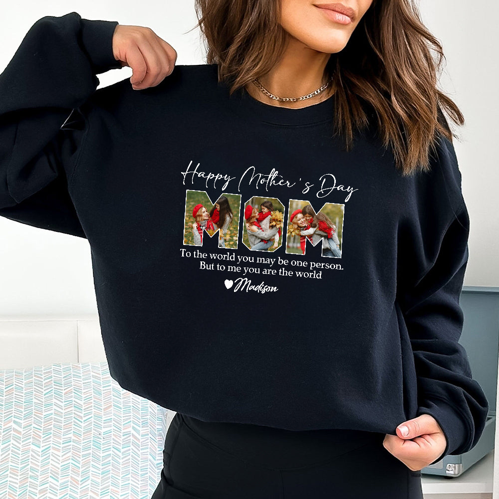 Personalizada Feliz Día de la Madre 3-7 Fotos Abuela Camiseta Sudadera Sudadera con Nombre Regalo Día de la Madre para Mamá Abuela