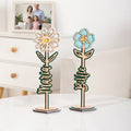 Personalizada de madera de nacimiento de flores Nombre de la placa con base de corazón Escritorio Decoración Cumpleaños Aniversario Regalo para Mamá Esposa Mujeres