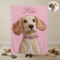 Personalizado impreso bordado-estilo de la foto del animal doméstico suave manta con el nombre del hogar de viaje de uso diario regalo de cumpleaños para los amantes de los dueños de mascotas