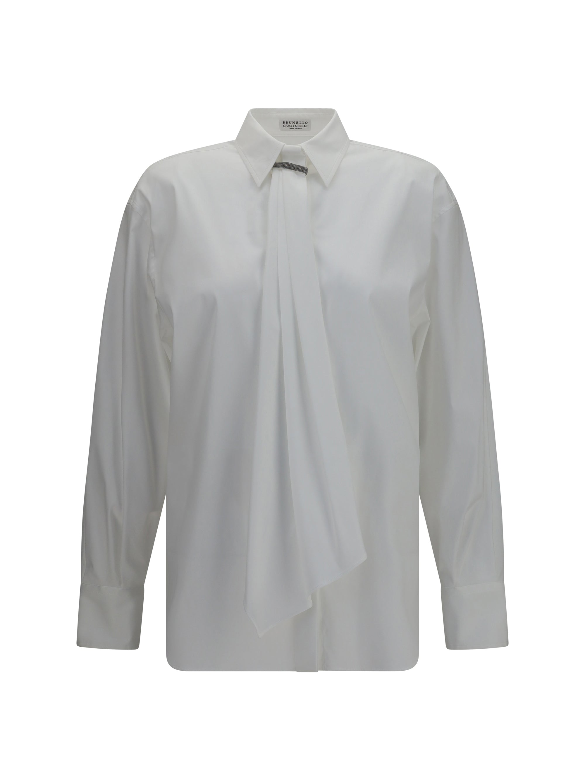 Brunello Cucinelli Monili-Embellished Shirt — White