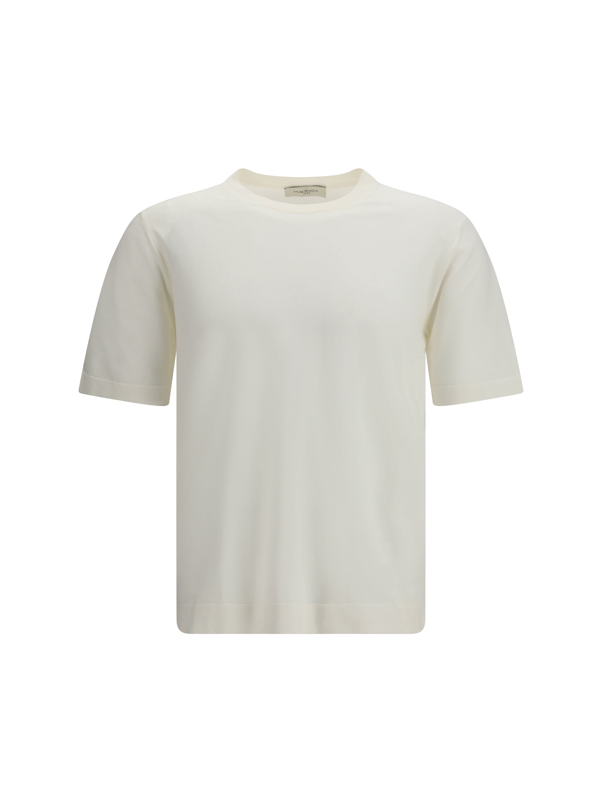 Piacenza Cashmere Short-Sleeve Crewneck Cotton T-Shirt — White