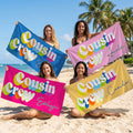 Toalla de playa personalizada de secado rápido con nombre Vacaciones de verano Fiesta en la playa Regalo de cumpleaños para la familia