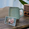 Personalizada grabada Línea de Arte Foto Retrato 11.8 oz Taza de café de cerámica Uso diario Navidad Cumpleaños Regalo para la familia Amigos