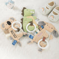 Personalizado lindo dino conejo koala mordedor arruga bebé manta de seguridad con nombre bordado cumpleaños Baby Shower regalo para los recién nacidos